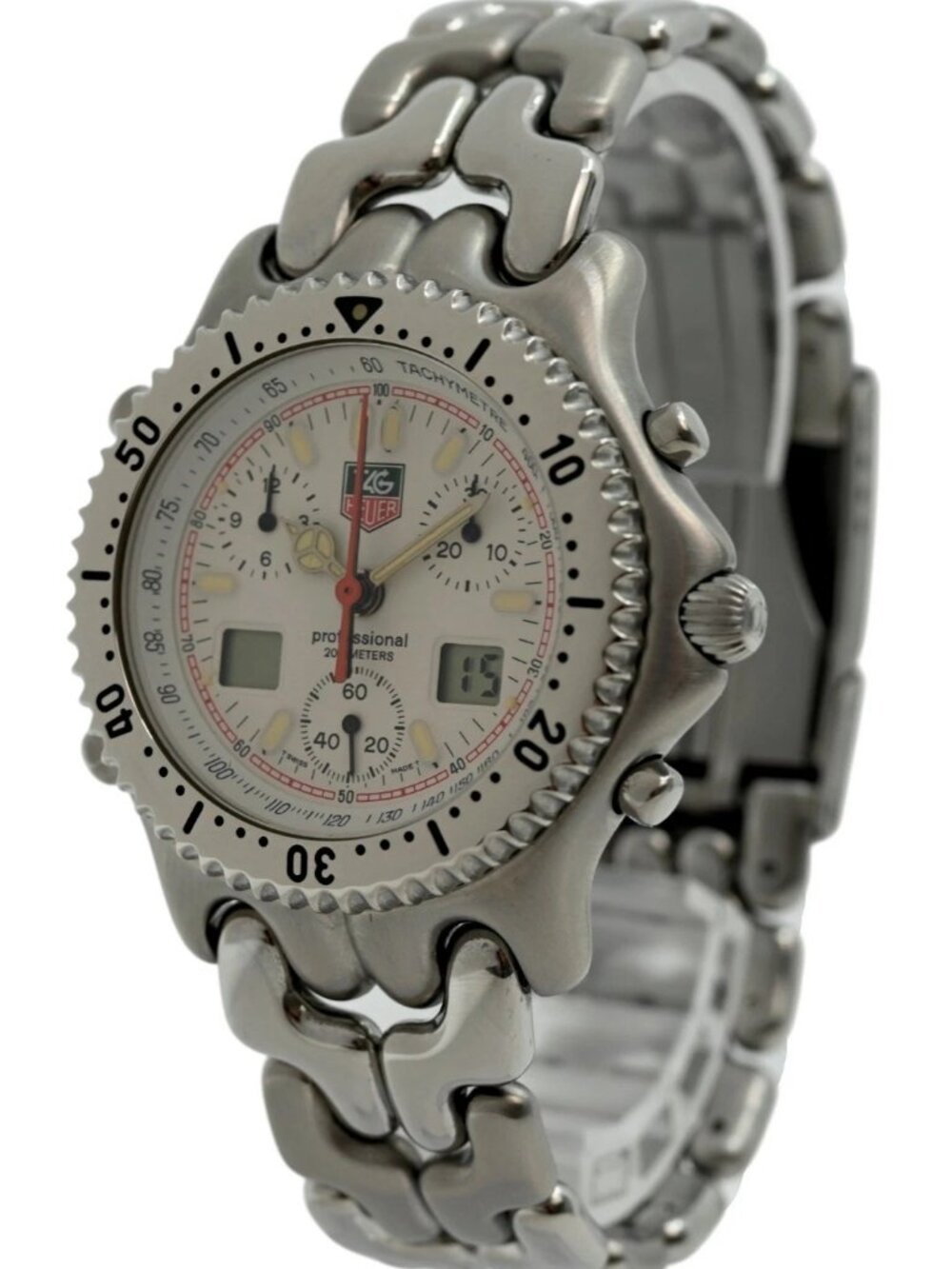 Tag Heuer 38mm Men's SEL Professional Ani-Digi Chronograph Quartz Watch CG1111-0